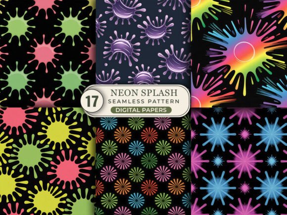 Download Neon Splash Pattern - Neon splash Collection