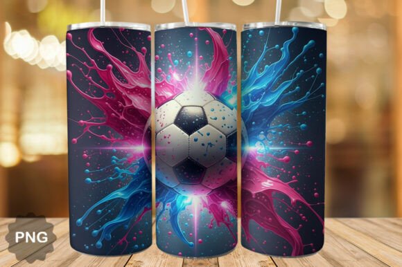 Download Neon Splash Soccer Ball Tumbler Wrap - Neon splash Collection