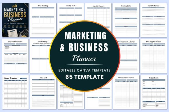 Download Marketing &amp; Business Planner KDP Canva - Marketing Collection