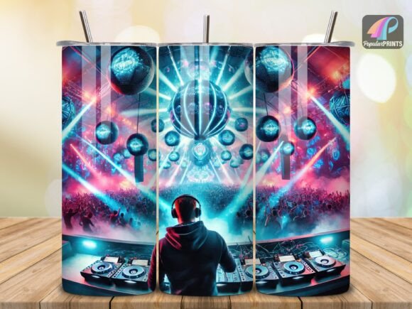 Download DJ Music Party Nightlife Tumbler Wrap V4 - Premium Resources