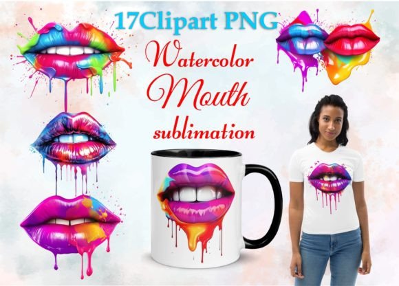 Download Rainbow Lips and Neon Splashes PNG - Neon splash Collection