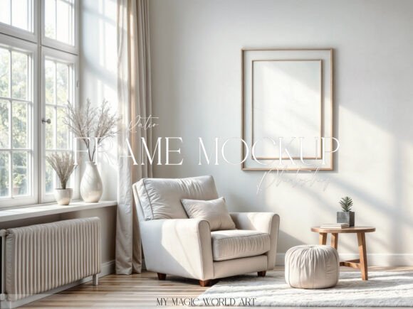 Download Light Mockup Frame on the Wall - Premium Resources
