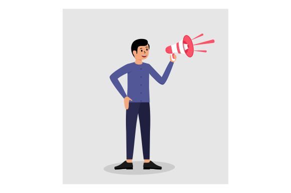 Download Man with Megaphone for Marketing , Promo - Marketing Collection