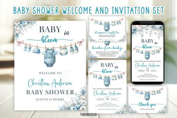Download Boy Baby Shower Invitation Bundle Set - Show Collection