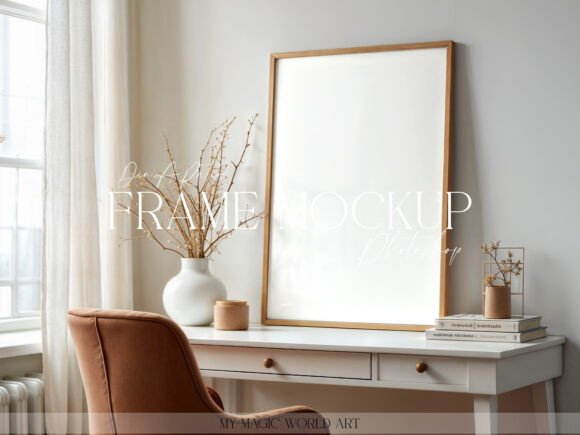 Download Light Mockup Frame on the Table - Light mockup Collection