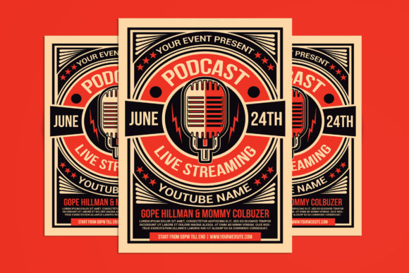 Download Talk Show Podcast Flyer Template - Show Collection
